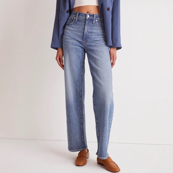 Madewell The Perfect Vintage Wide-Leg High Rise Jeans Size 32 Heathcote Wash - Picture 1 of 14